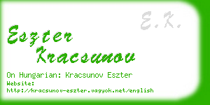 eszter kracsunov business card